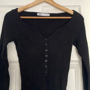 Black button down sweater